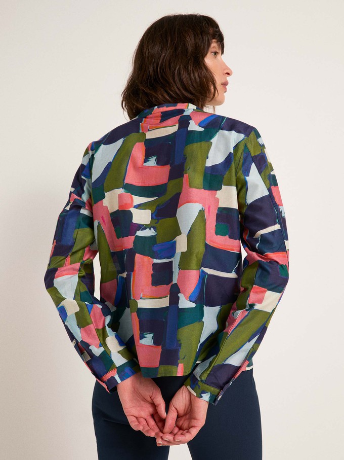 Stand-up collar blouse print art from LANIUS