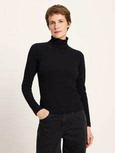 Turtleneck shirt in ribbed look (GOTS) via LANIUS