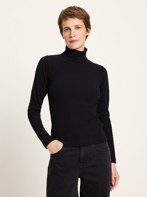 Turtleneck shirt in ribbed look (GOTS) from LANIUS