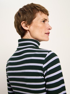Turtleneck shirt in ribbed look (GOTS) from LANIUS