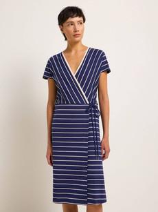 Wrap dress with stripes (GOTS) via LANIUS