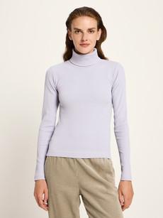 Turtleneck shirt in ribbed look (GOTS) via LANIUS