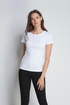 Short Sleeve Crew Neck Cotton Modal Blend T-shirt via Lavender Hill Clothing