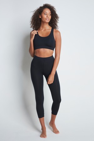 Cropped Black Micro Modal Leggings from Lavender Hill Clothing