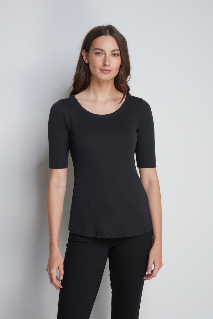 Half Sleeve Scoop Neck Cotton Modal Blend T-Shirt from Lavender Hill Clothing