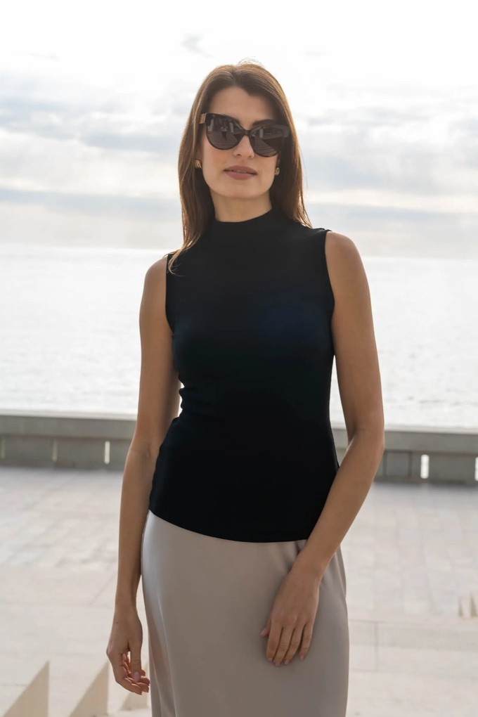 Sleeveless Mock Neck Micro Modal Top from Lavender Hill Clothing