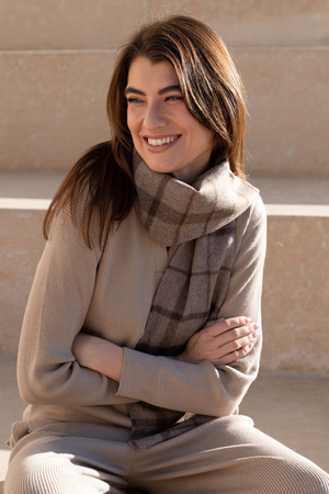 Alpaca Plaid Scarf from Lavender Hill Clothing