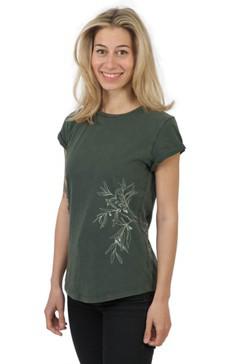 Fairwear Organic Shirt Women Green Olive Branch via Life-Tree