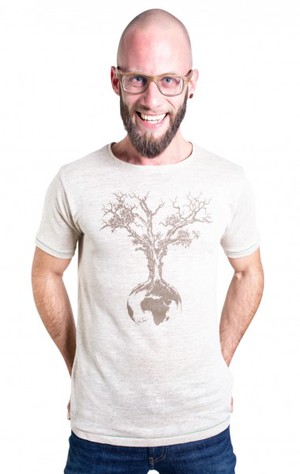 Fairwear Hemp Shirt Natural Men Weltenbaum from Life-Tree