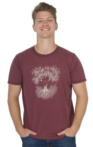 Fairwear Organic Shirt Men Stone Washed Red Fusion from Life-Tree