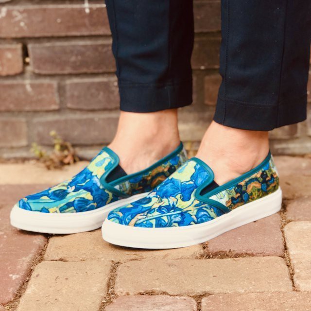 Ambra slip on sneaker met de Irissen van Vincent van Gogh from LINKKENS