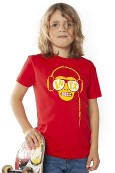 Monkey DJ T-shirt - Red van Loenatix