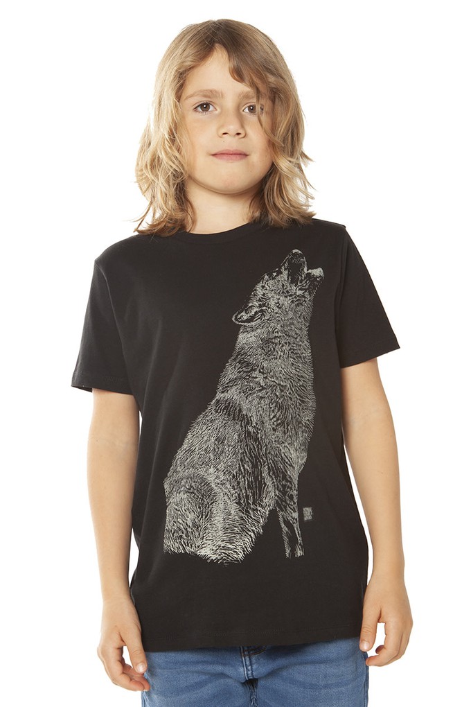 Huilende Wolf T-shirt - Glow In the Dark from Loenatix