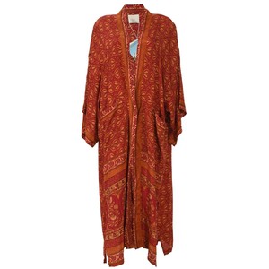 If Saris Could Talk Maxi Kimono- Paisley Flame from Loft & Daughter