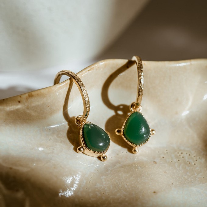Soul Stone Hoops Green Onyx from Loft & Daughter