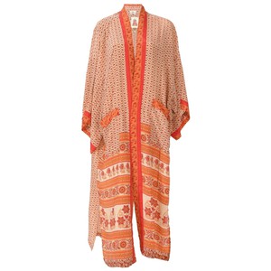 If Saris Could Talk Maxi Kimono- Zinnia Border from Loft & Daughter