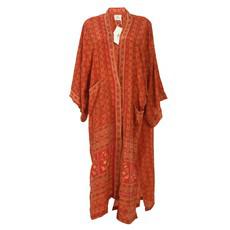 If Saris Could Talk Maxi Kimono- Autumn Leaves via Loft & Daughter