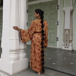 If Saris Could Talk Maxi Kimono- Sunset Marigold from Loft & Daughter