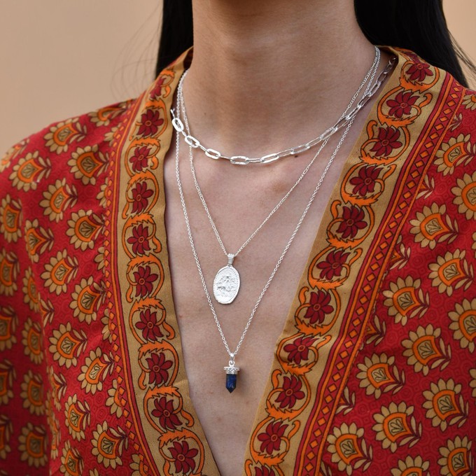 Lapis Charm Pendant Silver from Loft & Daughter