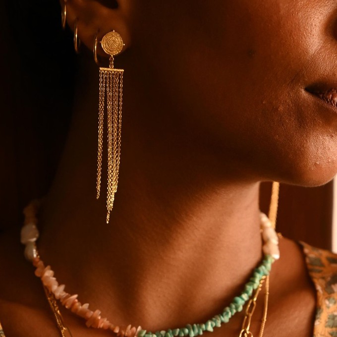 Divine Compass Earrings Gold Vermeil from Loft & Daughter