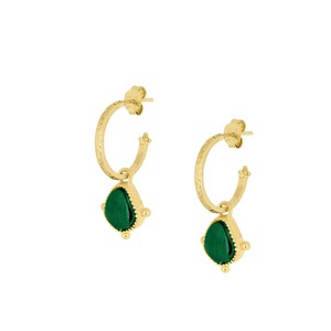 Soul Stone Hoops Green Onyx from Loft & Daughter