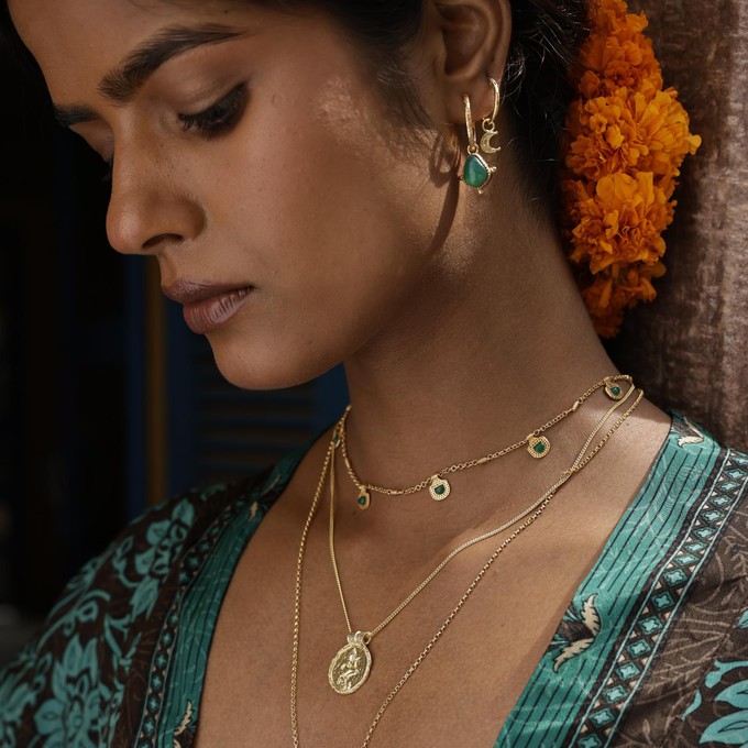 Soul Stone Hoops Moonstone from Loft & Daughter