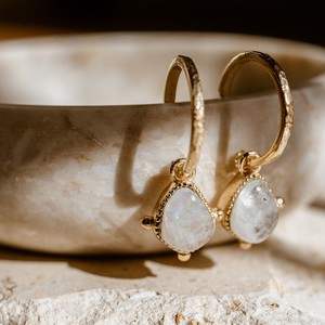 Soul Stone Hoops Moonstone from Loft & Daughter