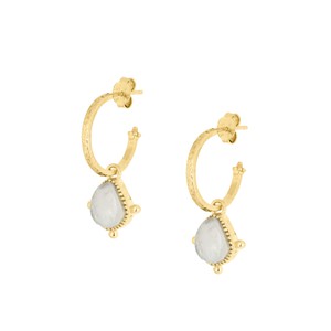 Soul Stone Hoops Moonstone from Loft & Daughter
