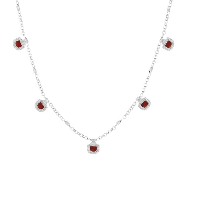 Amara Choker Red Garnet Silver from Loft & Daughter