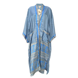 If Saris Could Talk Maxi Kimono- Cornflower Mist from Loft & Daughter