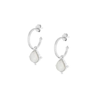 Soul Stone Hoops Moonstone Silver from Loft & Daughter