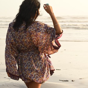 If Saris Could Talk Kimono- Indigo Overdye B from Loft & Daughter