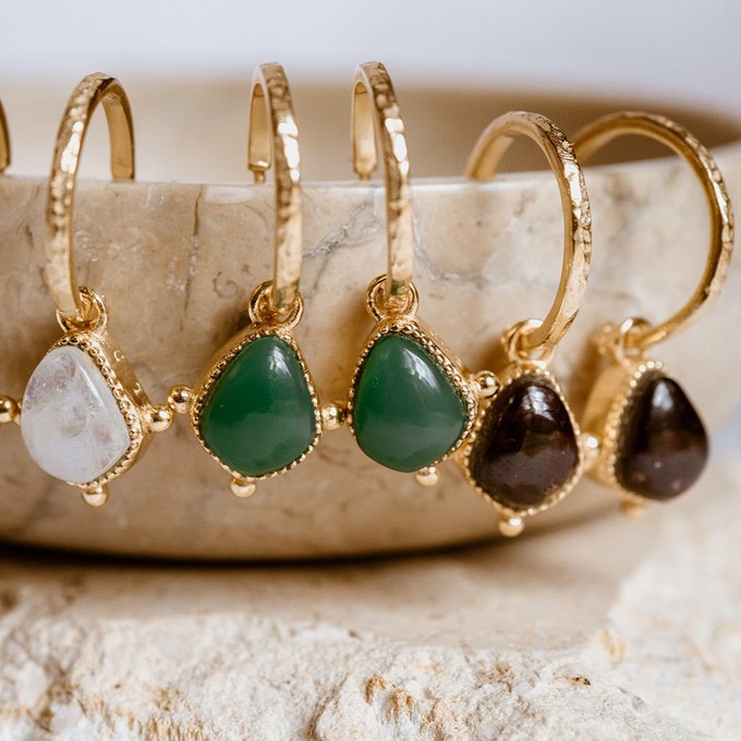 Soul Stone Hoops Green Onyx from Loft & Daughter