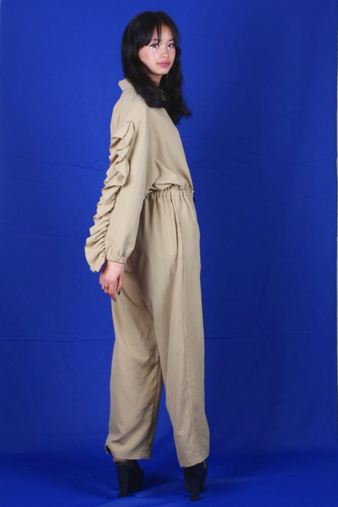 DEBBY beige silk – boiler suit from logocomo