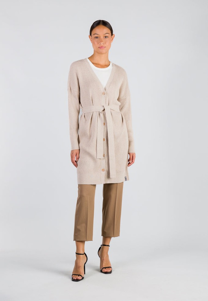 COTTON CARDIGAN DRESS | Sand from Loop.a life