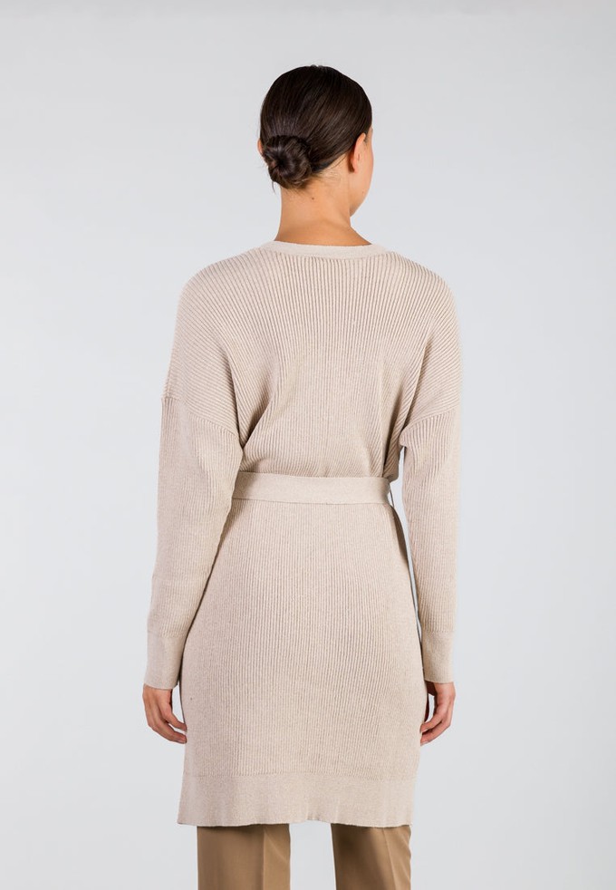 COTTON CARDIGAN DRESS | Sand from Loop.a life