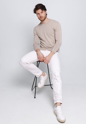 FINEST COTTON SWEATER MEN | Light Taupe from Loop.a life