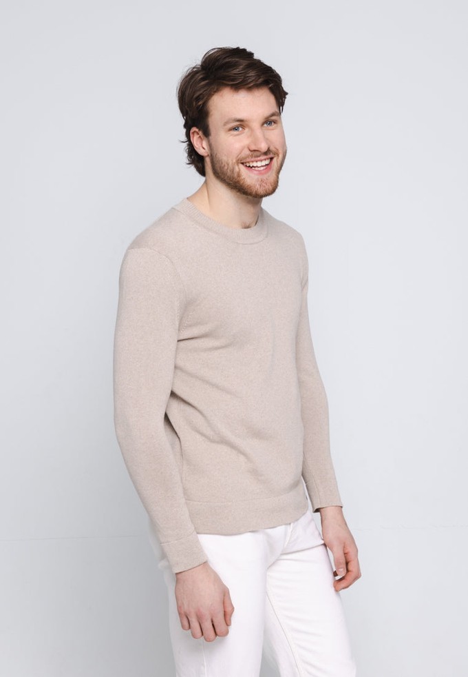 FINEST COTTON SWEATER MEN | Light Taupe from Loop.a life