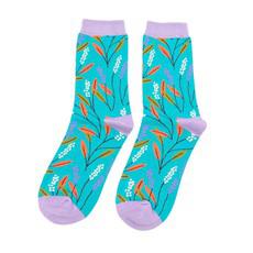 Bamboe sokken dames bessentakken - turquoise via Lotika
