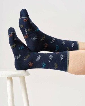 Bamboe herensokken fietsen - navy blue from Lotika