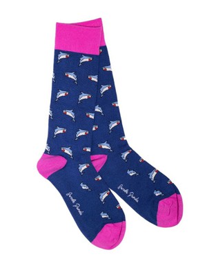 Swole Panda bamboe sokken haaien - navy from Lotika