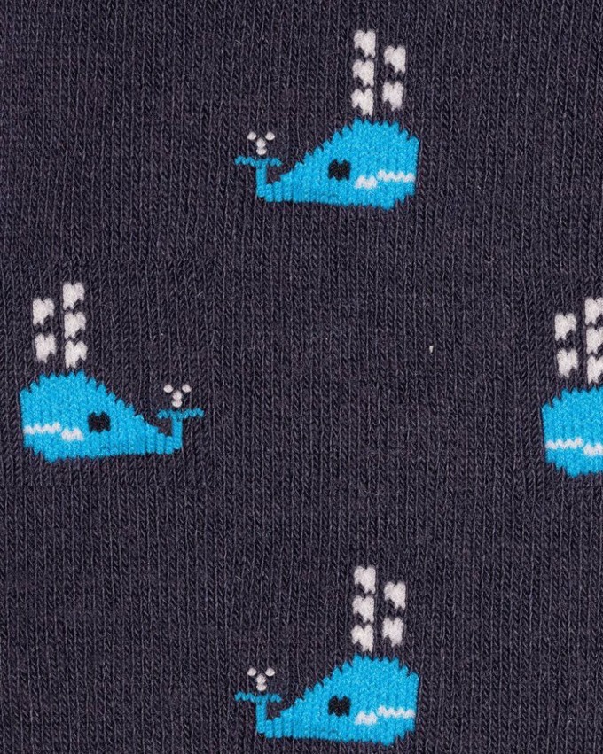 Swole Panda bamboe sokken heren walvissen - navy from Lotika