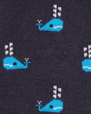 Swole Panda bamboe sokken heren walvissen - navy from Lotika