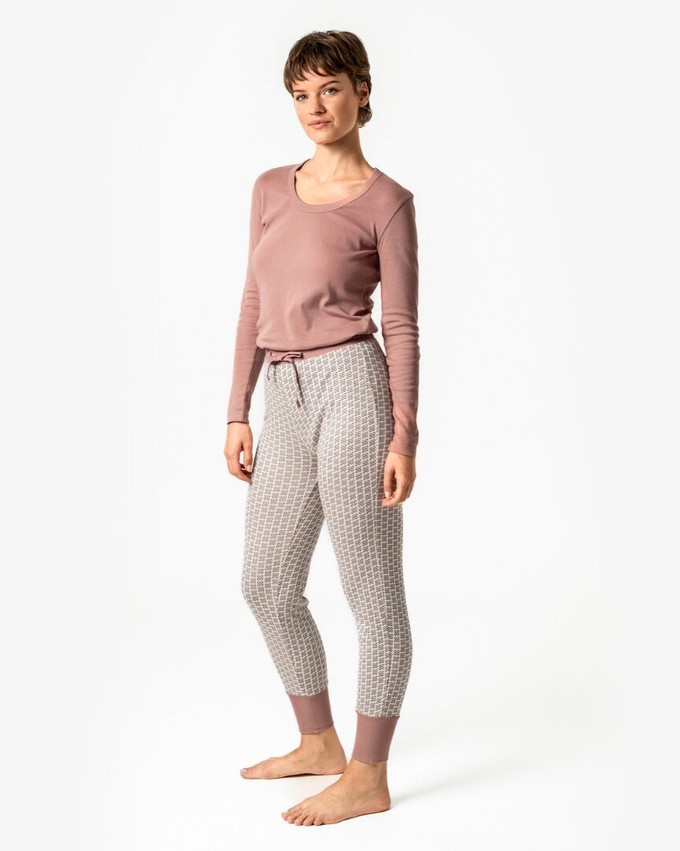 Living Crafts dames pyjamabroek Aveline – chalk dried rose from Lotika