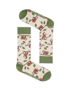 Greenbomb sokken met luiaards - beige via Lotika