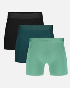 Bamboo Basics bamboe boxershorts Rico 3-pack - zwart petrol groen via Lotika