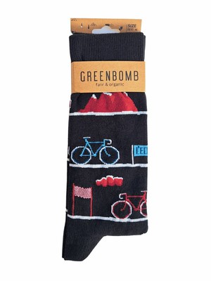 Greenbomb sokken bike race win- zwart from Lotika