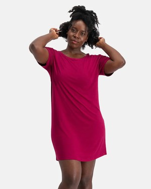 Bamboe dames nachthemd korte mouw Nora – bordeaux from Lotika Bamboe dames nachthemd korte mouw Nora – bordeaux from Lotika