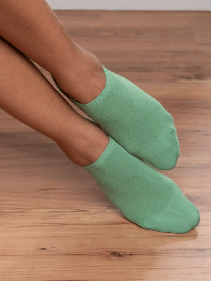 Enkelsokken dames katoen Abby 2-pack - groen - wit - maat 35/38 from Lotika