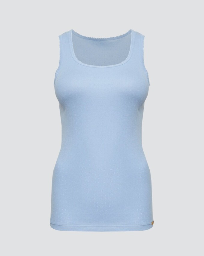 Comazo dames hemd brede bandjes 100% katoen – light blue from Lotika